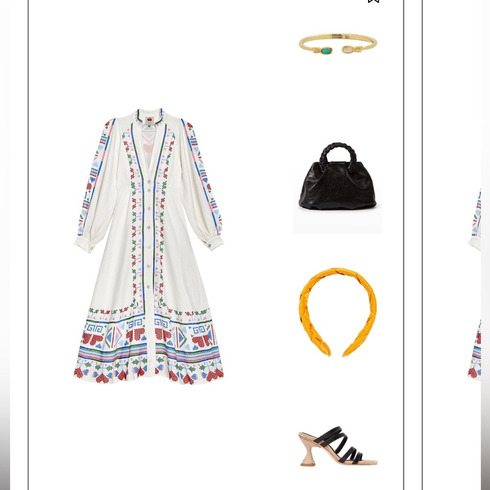 FARM Rio Embroidered White Maxi Dress with Multicolor Trim - Picture 10 of 16